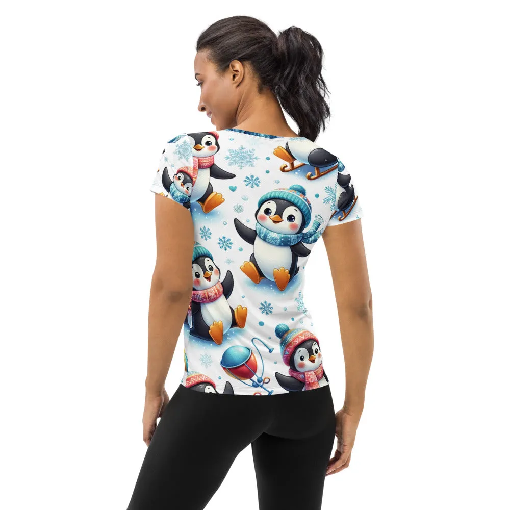 Whimsical Winter Wear Women's Athletic T-Shirt
