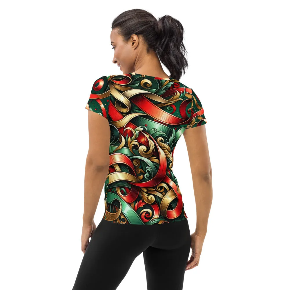 Whimsical Winter Wear Women's Athletic T-Shirt