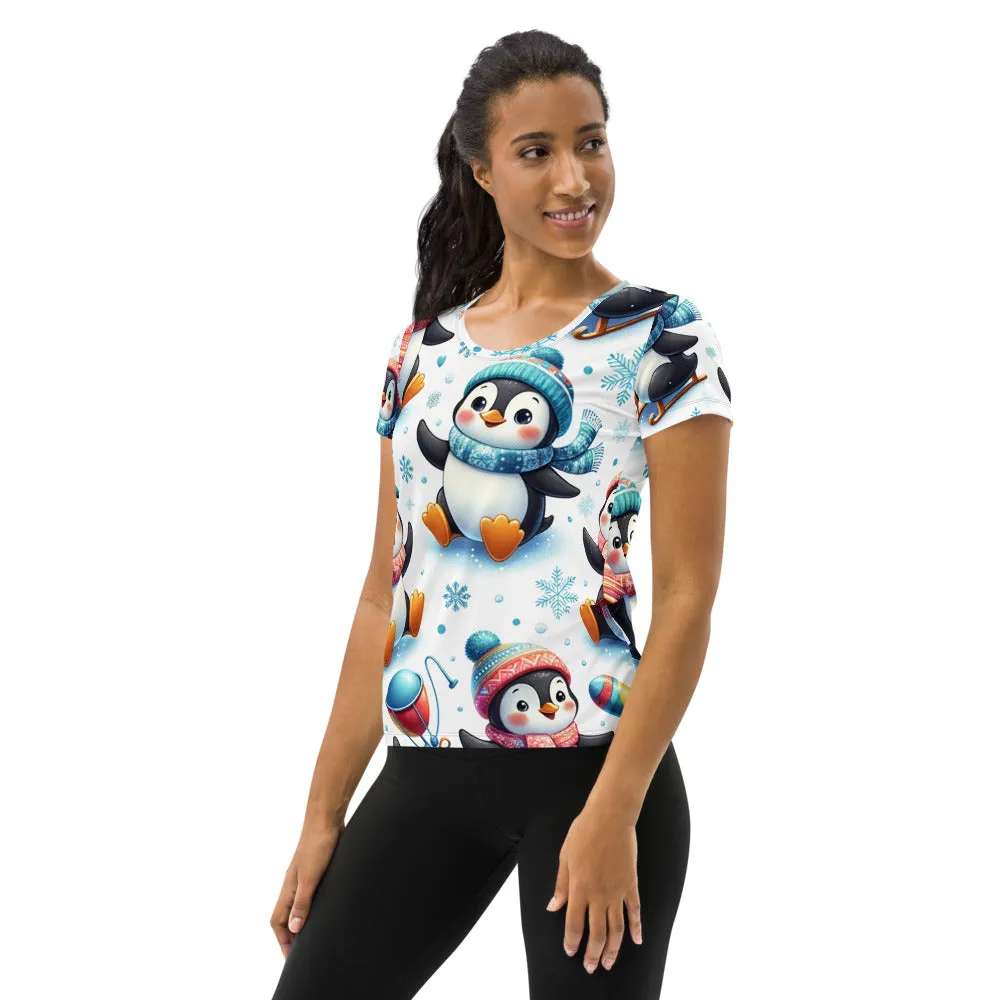 Whimsical Winter Wear Women's Athletic T-Shirt