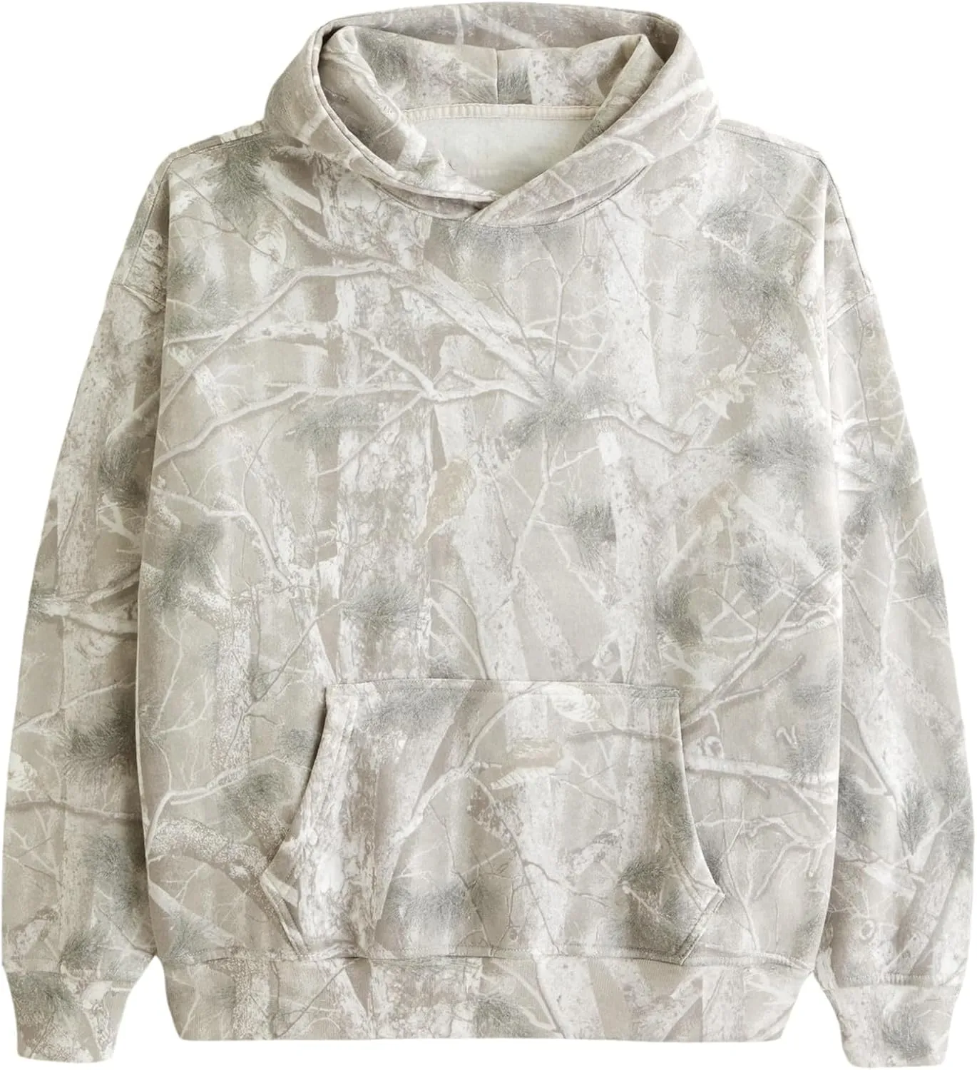 White Camo Hoodie Womens Maple Leaf Print Sweatshirt for Women Trendy Oversized Fleece Hoodies Pullover with Pockets