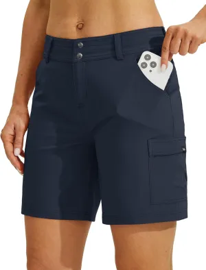 Willit Women's Golf Hiking Shorts Cargo Quick Dry Athletic Shorts Casual Summer Shorts with Pockets 7"