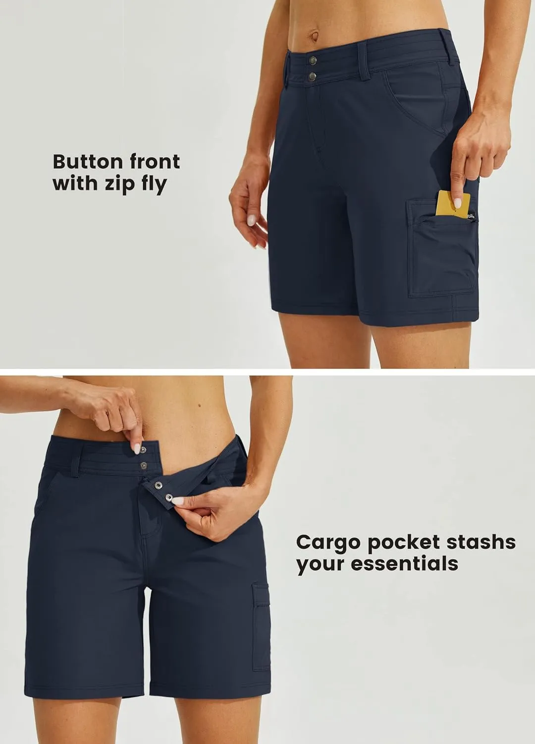 Willit Women's Golf Hiking Shorts Cargo Quick Dry Athletic Shorts Casual Summer Shorts with Pockets 7"
