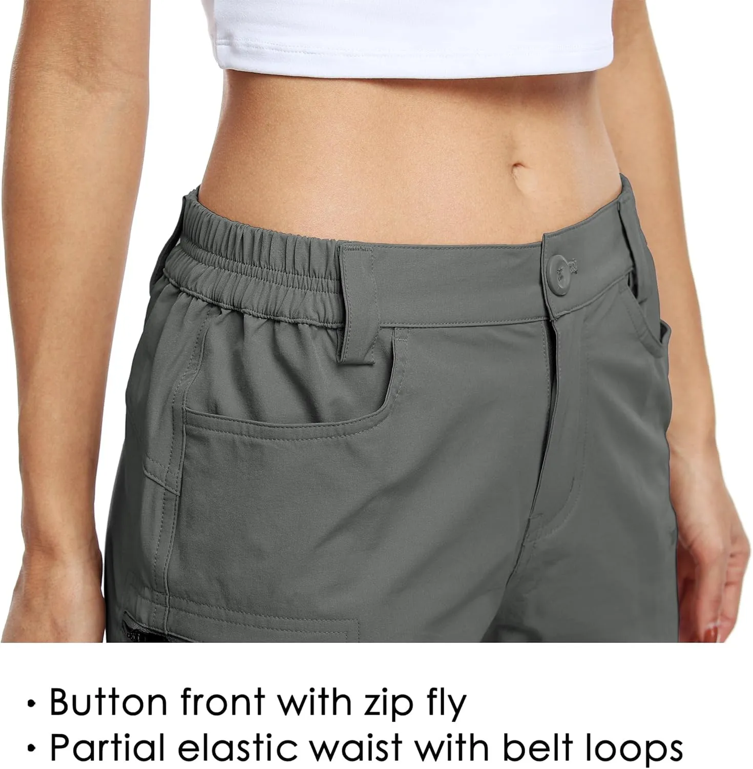 Willit Women's Shorts Hiking Cargo Golf Shorts Outdoor Summer Stretch Shorts with Pockets Water Resistant