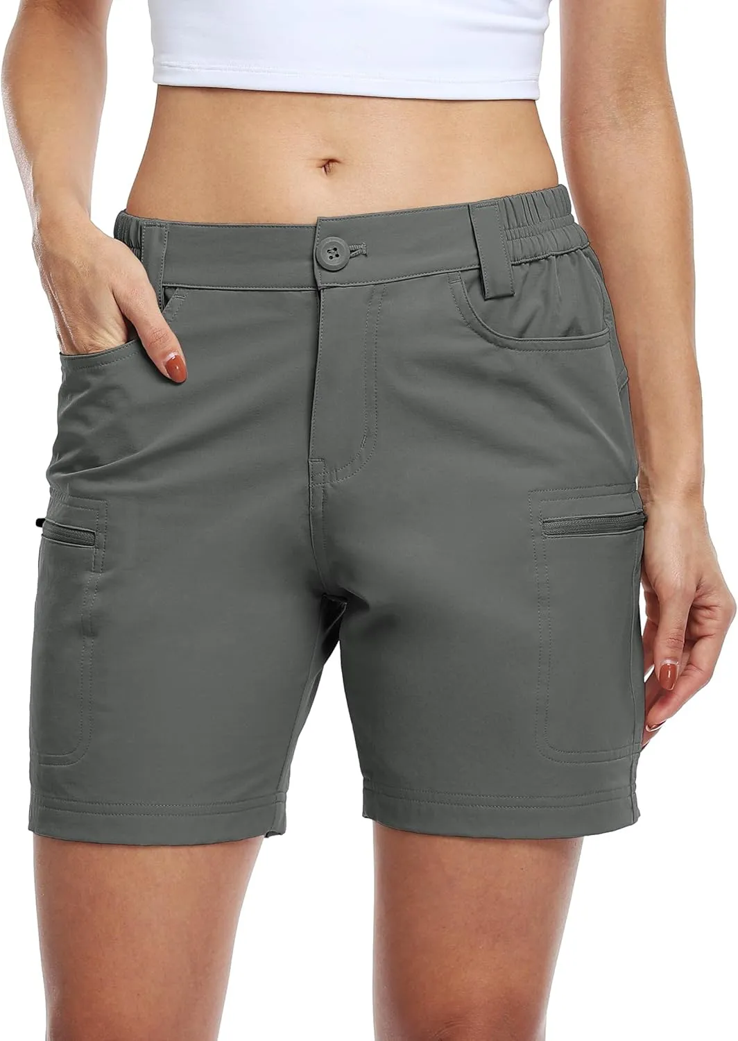 Willit Women's Shorts Hiking Cargo Golf Shorts Outdoor Summer Stretch Shorts with Pockets Water Resistant