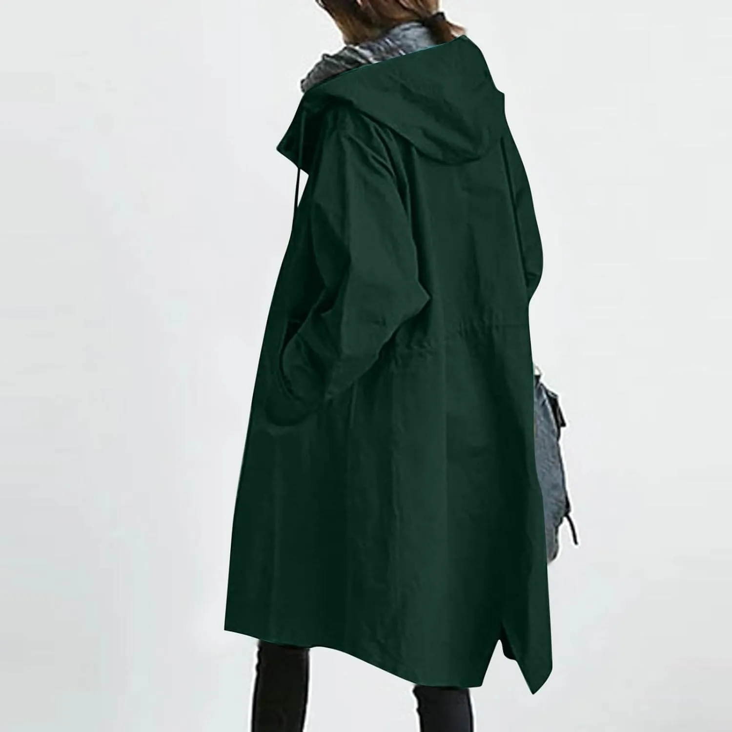 Windproof Classic Hooded Coat Outwear Womens Elegant Windbreaker Wild Winter Women'S Womens Oversized Long Trench