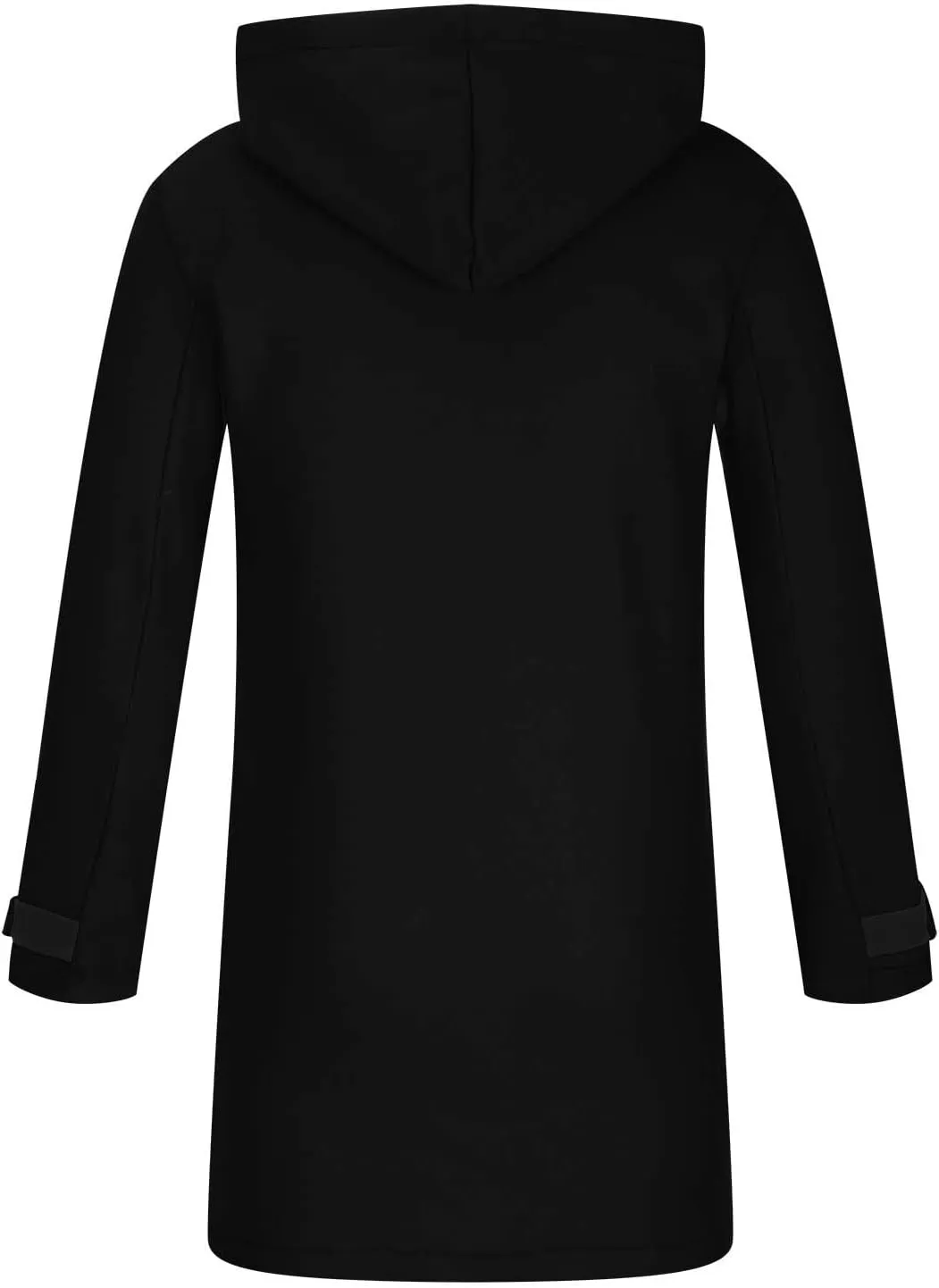 Winter Trench Coat Men Long Big and Tall Pea Coat Horn Button Wool Coat Casual Overcoat Thick Warm Jacket with Hood