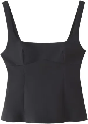 Women Casual Solid Color Square Neck Camisole Blouse Sleeveless Tops Regular Fit
