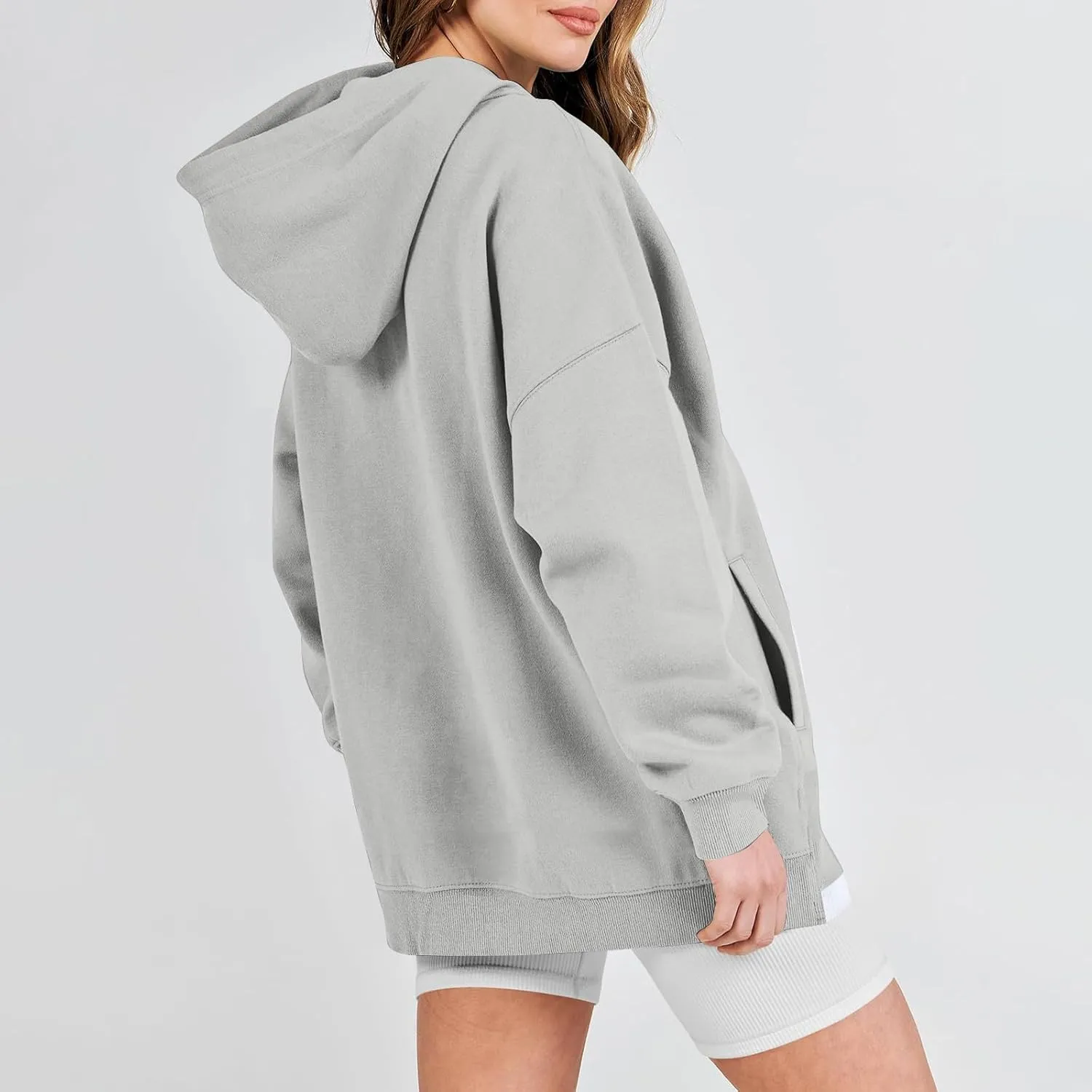 Women's Camo Hoodie Maple-Leaf Print Oversized Sweatshirt Fleece Hooded Sweatshirts with Pocket Casual Fall Pullover
