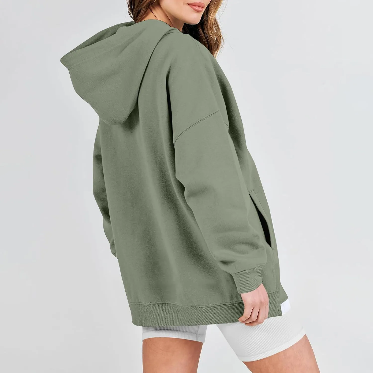 Women's Camo Hoodie Maple-Leaf Print Oversized Sweatshirt Fleece Hooded Sweatshirts with Pocket Casual Fall Pullover