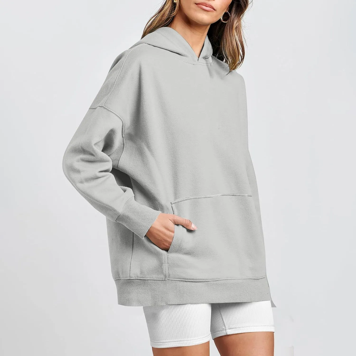 Women's Camo Hoodie Maple-Leaf Print Oversized Sweatshirt Fleece Hooded Sweatshirts with Pocket Casual Fall Pullover