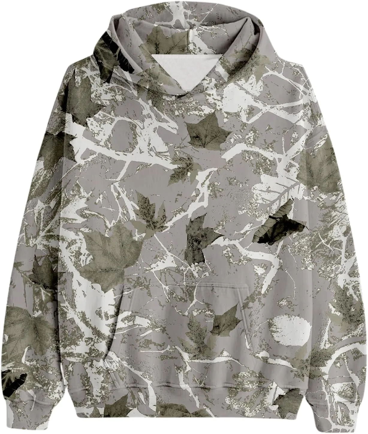 Womens Camo Hoodie Maple Leaf Printed Sweatshirt Oversized Hooded Sweatshirt Fleece Pullover Sweatshirt Trendy Outfits