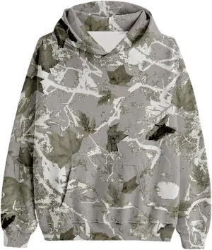 Womens Camo Hoodie Maple Leaf Printed Sweatshirt Oversized Hooded Sweatshirt Fleece Pullover Sweatshirt Trendy Outfits