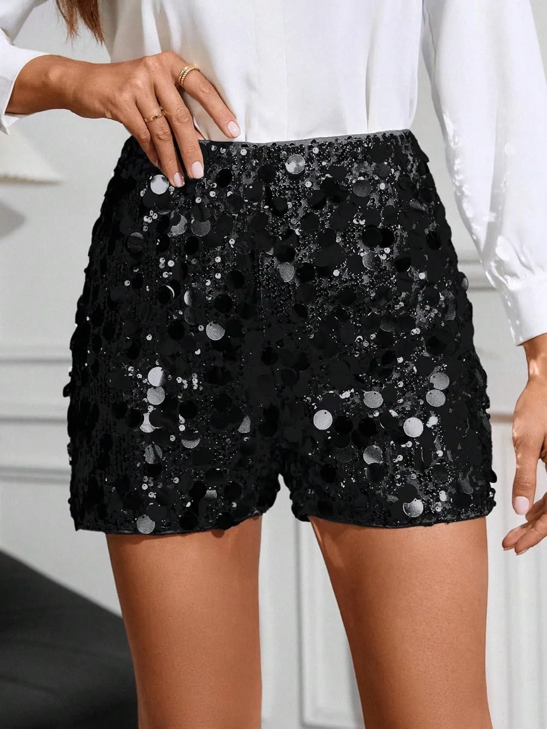 Women's Casual Shorts Skorts Sequin Shorts