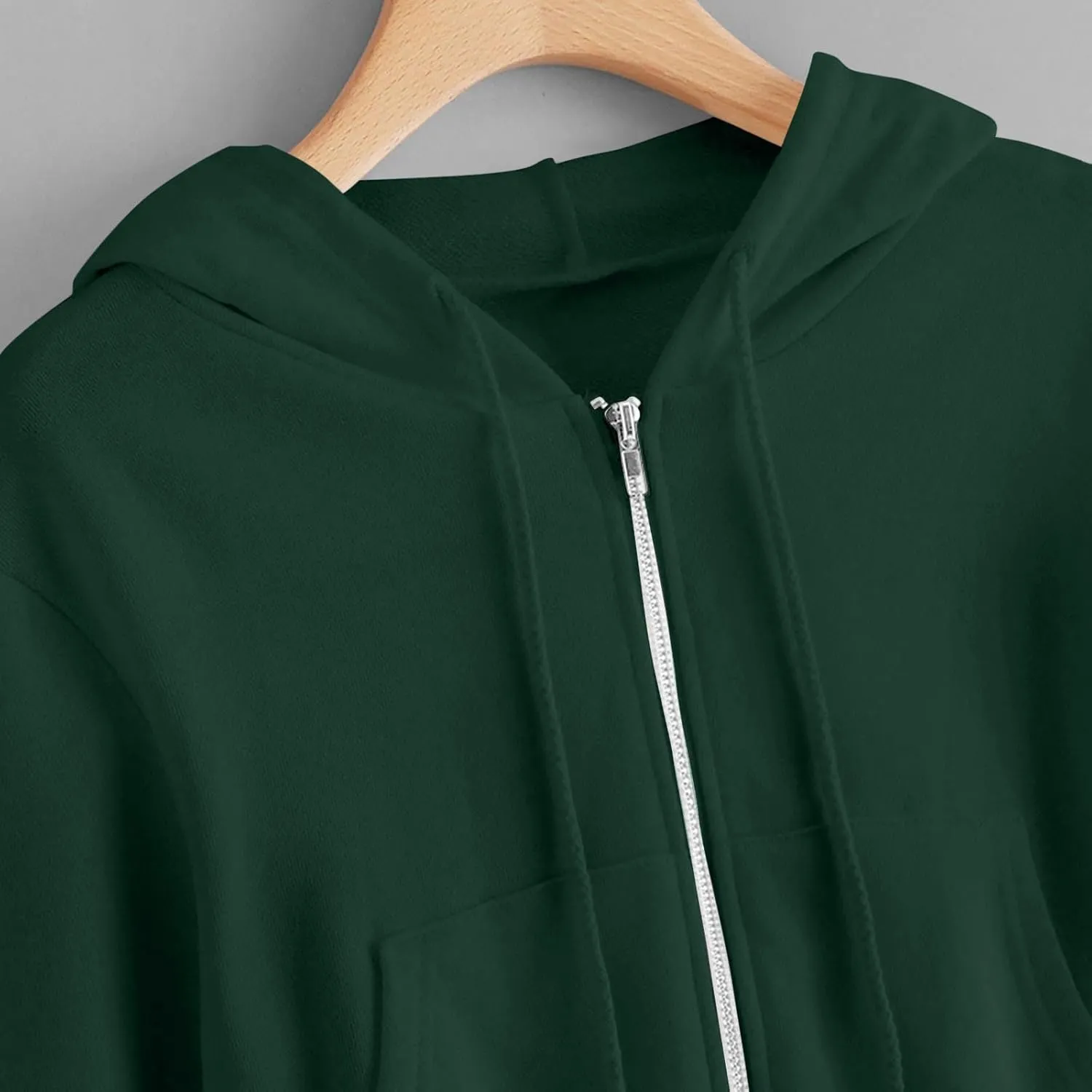 Women's Crop Tops Zip Up Hoodies Teen Girls Fall Jacket Casual Workout Long Sleeve Cropped Sweatshirts Y2K Clothes
