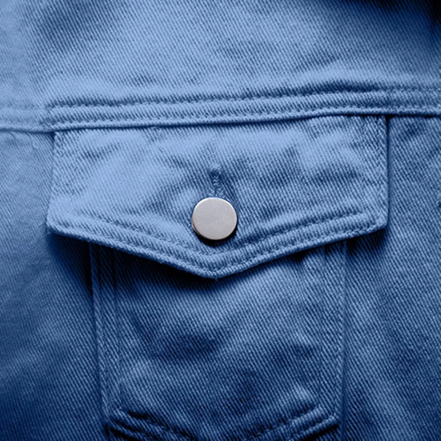 Women's Fashion Casual Colorful Solid Size Large Pocket Button Denim Coat Women's Short Coat Ladies Denim Jacket