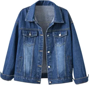 Women's Fashion Casual Colorful Solid Size Large Pocket Button Denim Coat Women's Short Coat Ladies Denim Jacket