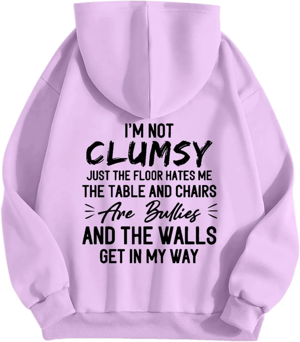 Womens Fashion Hoodies I'm Not Clumsy Print Long Sleeve with Pockets Casual Pullover Sweatshirt Tops 2024 Trendy Fall Clothes