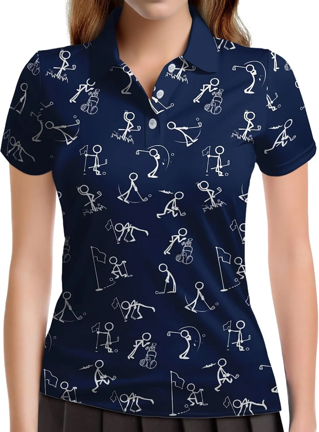 Womens Golf Shirts Hawaiian Funny Print Polo Shirt for Women Golf Shirt Athletic Shirt