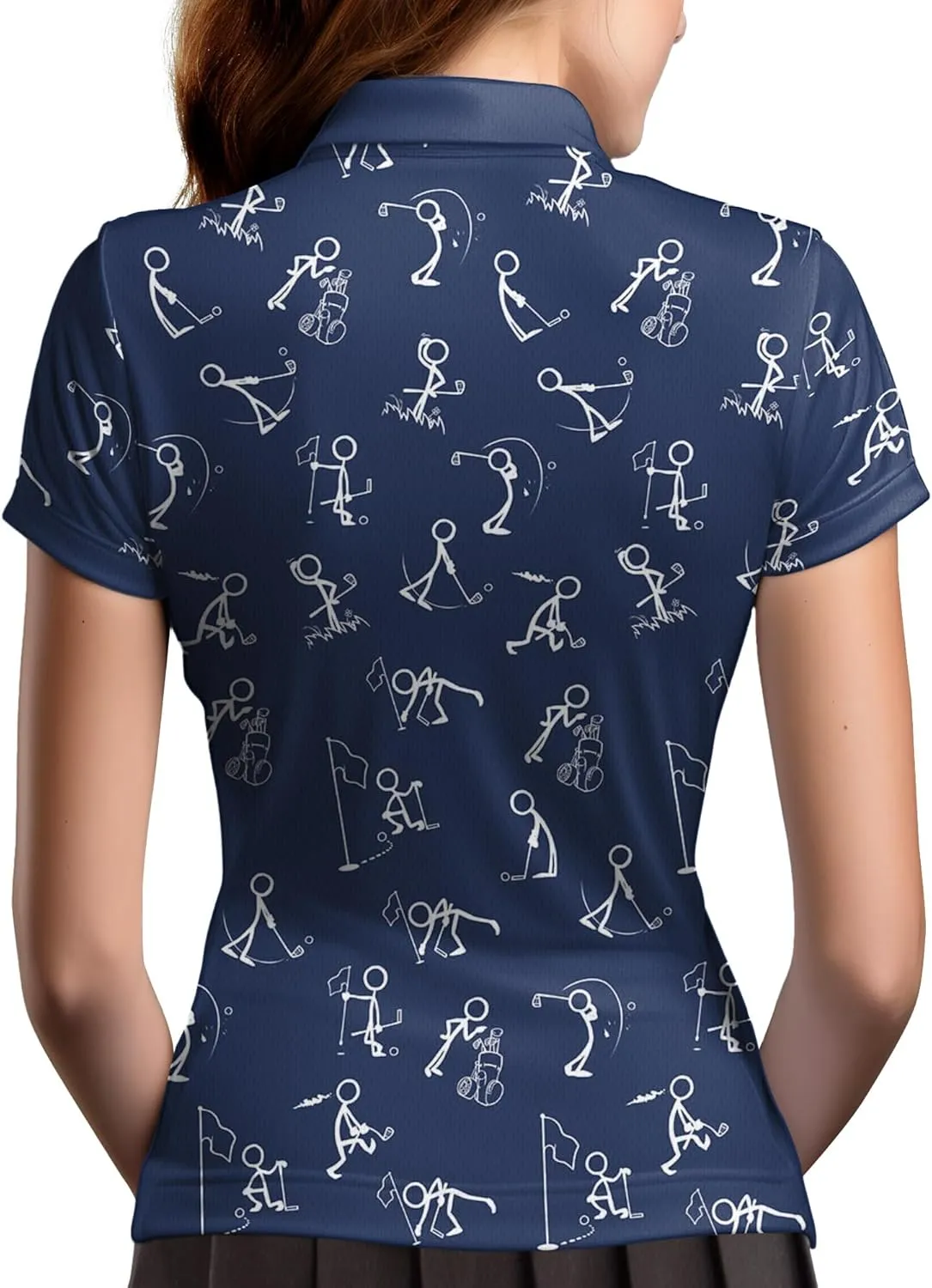 Womens Golf Shirts Hawaiian Funny Print Polo Shirt for Women Golf Shirt Athletic Shirt
