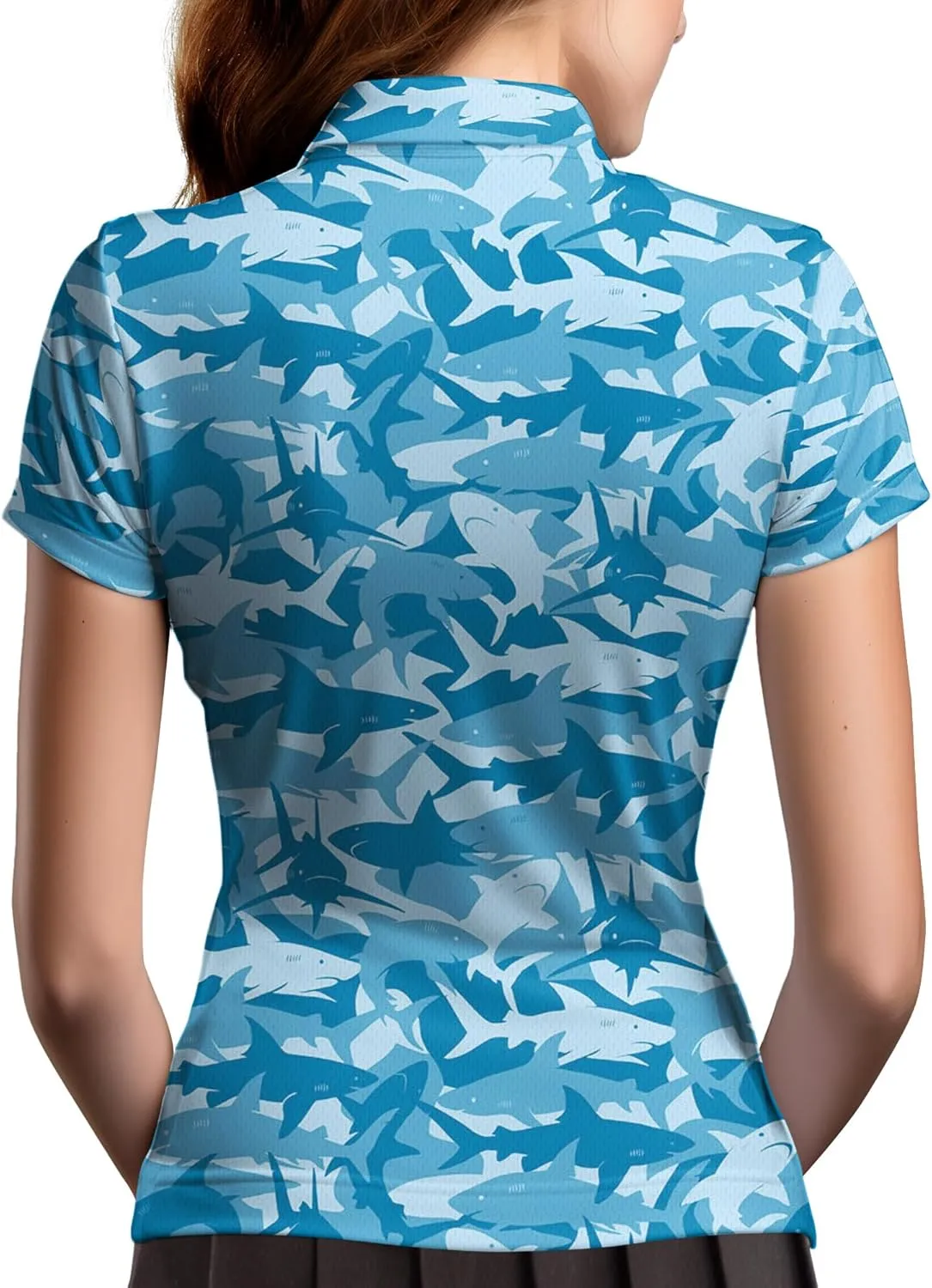 Womens Golf Shirts Hawaiian Funny Print Polo Shirt for Women Golf Shirt Athletic Shirt