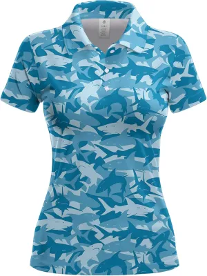Womens Golf Shirts Hawaiian Funny Print Polo Shirt for Women Golf Shirt Athletic Shirt