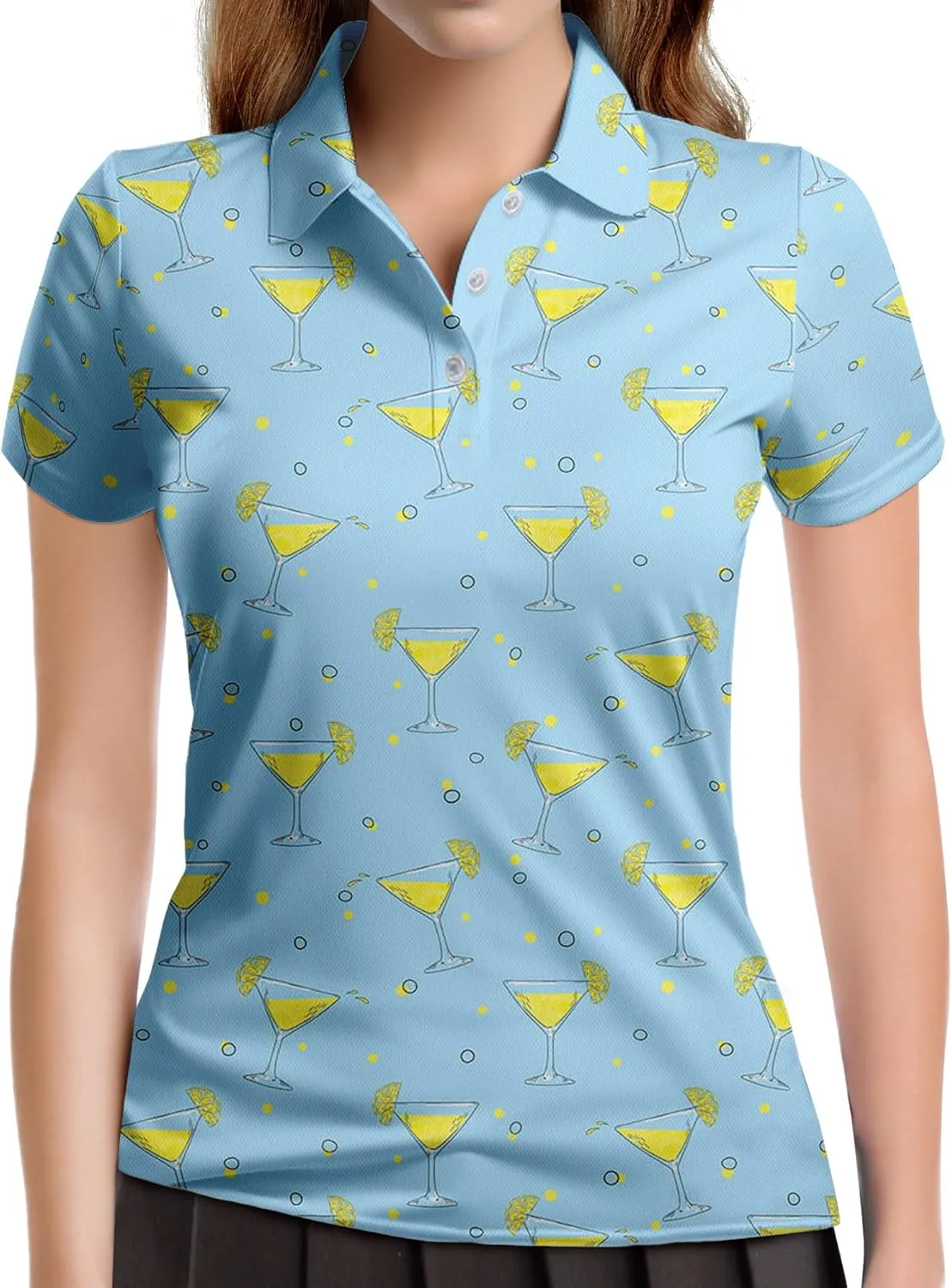 Womens Golf Shirts Hawaiian Funny Print Polo Shirt for Women Golf Shirt Athletic Shirt