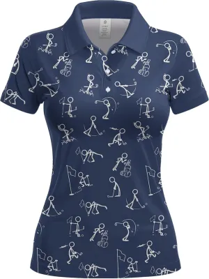 Womens Golf Shirts Hawaiian Funny Print Polo Shirt for Women Golf Shirt Athletic Shirt