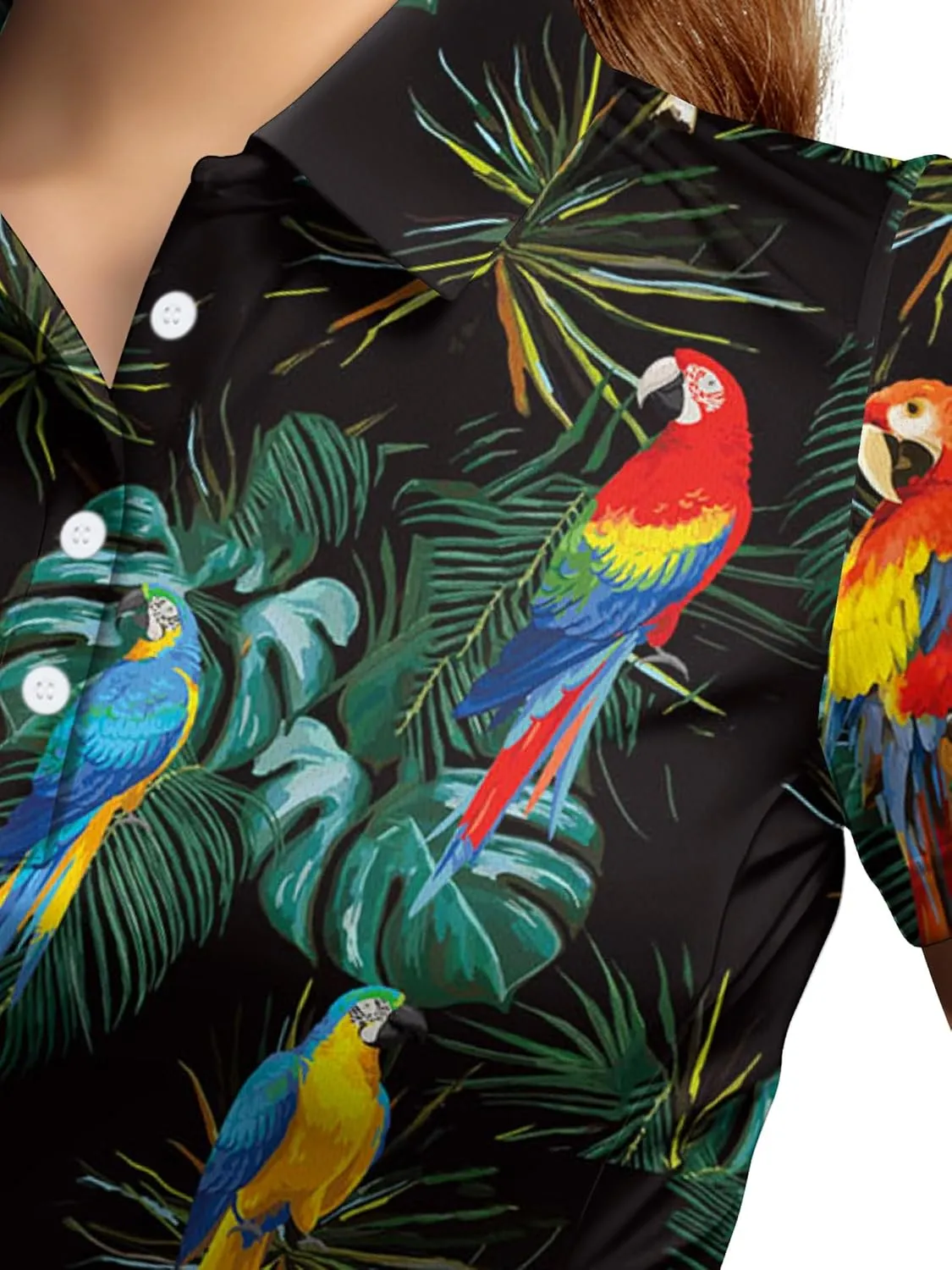 Womens Golf Shirts Hawaiian Funny Print Polo Shirt for Women Golf Shirt Athletic Shirt