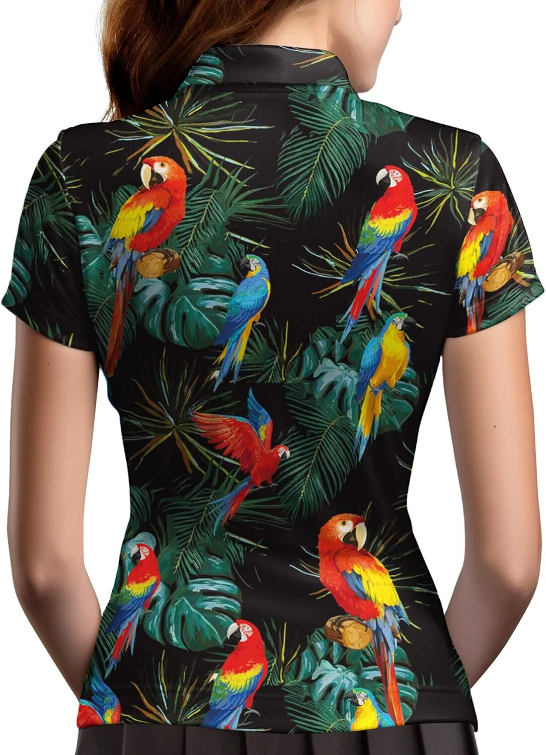 Womens Golf Shirts Hawaiian Funny Print Polo Shirt for Women Golf Shirt Athletic Shirt