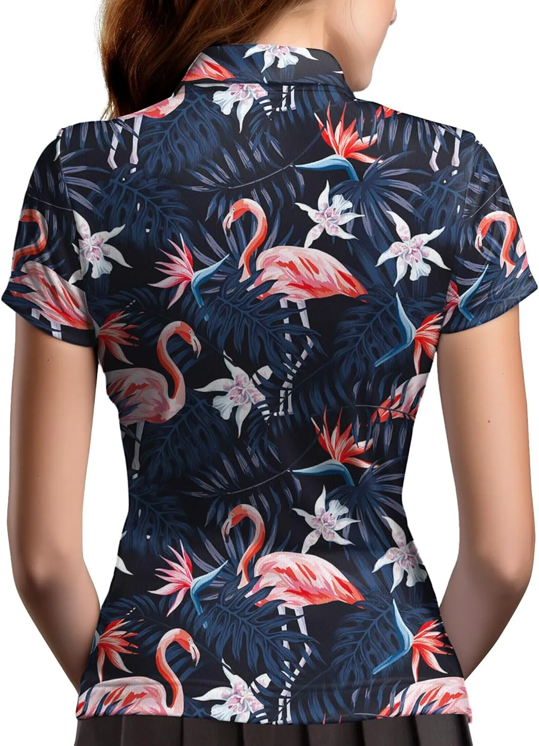 Womens Golf Shirts Hawaiian Funny Print Polo Shirt for Women Golf Shirt Athletic Shirt