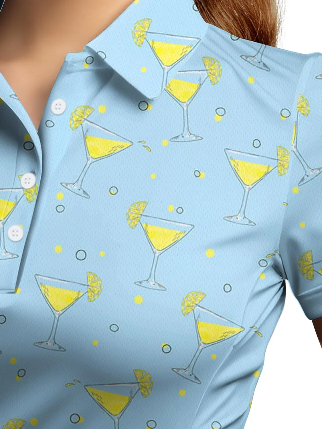 Womens Golf Shirts Hawaiian Funny Print Polo Shirt for Women Golf Shirt Athletic Shirt