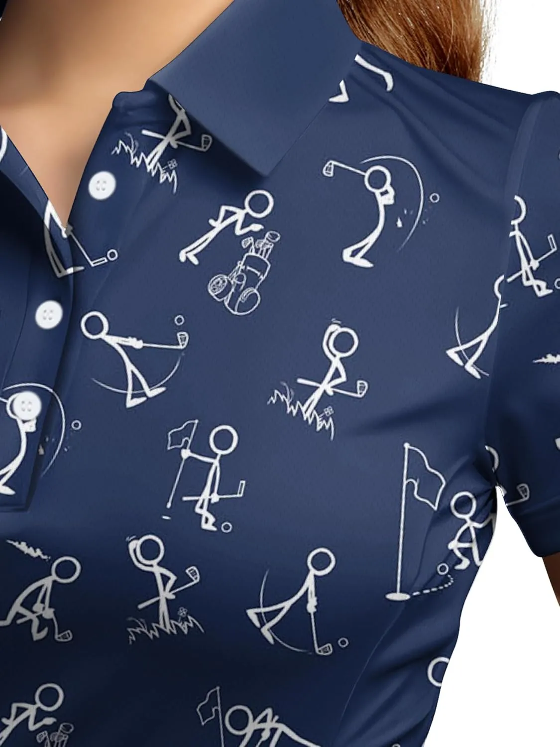 Womens Golf Shirts Hawaiian Funny Print Polo Shirt for Women Golf Shirt Athletic Shirt