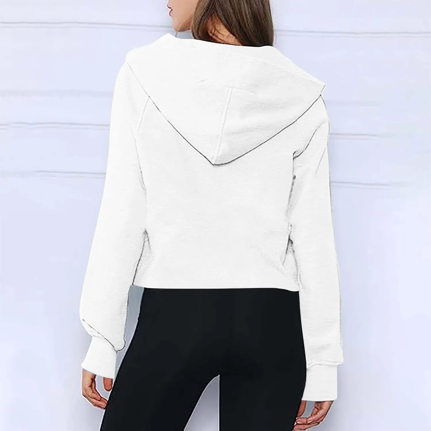 Women's Half Zip Up Hoodie Long Sleeve Hooded Sweatshirt Solid Color Oversized Sweatshirt Casual Sweaters for Trendy