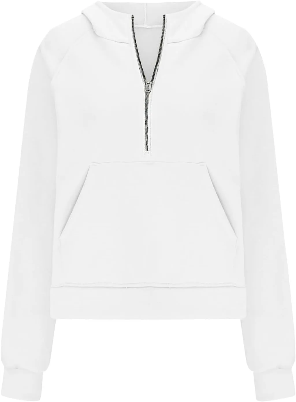 Women's Half Zip Up Hoodie Long Sleeve Hooded Sweatshirt Solid Color Oversized Sweatshirt Casual Sweaters for Trendy