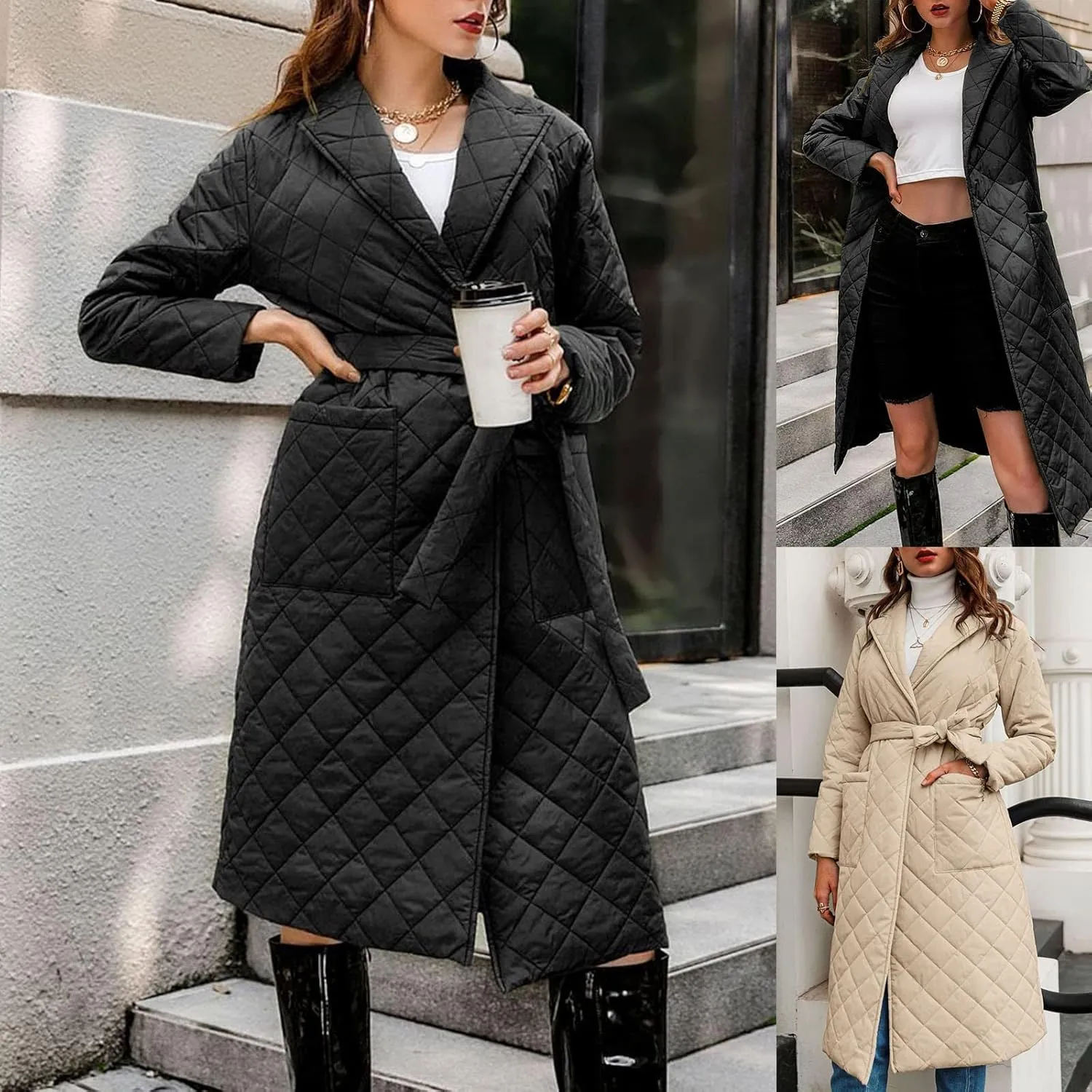 Womens Long Puffer Coat Packable Down Jacket Ultralight Parkas Jacket Maxi Zip Up Winter Hooded Insulated Coat