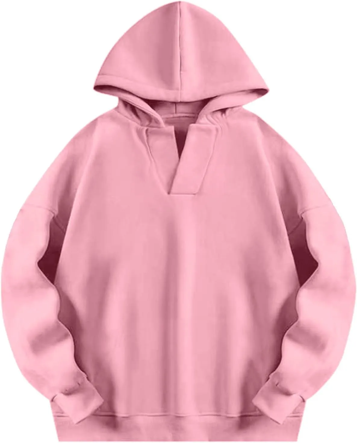 Womens Oversized Hoodies Fleece Long Sleeve Sweatshirts Lapel V Neck Casual Sweaters Pullover Fall Fashion Outfits 2024