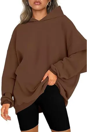 Womens Oversized Hoodies Fleece Sweatshirts 2024 Long Sleeve Pullover Sweaters Clothes with Pockets
