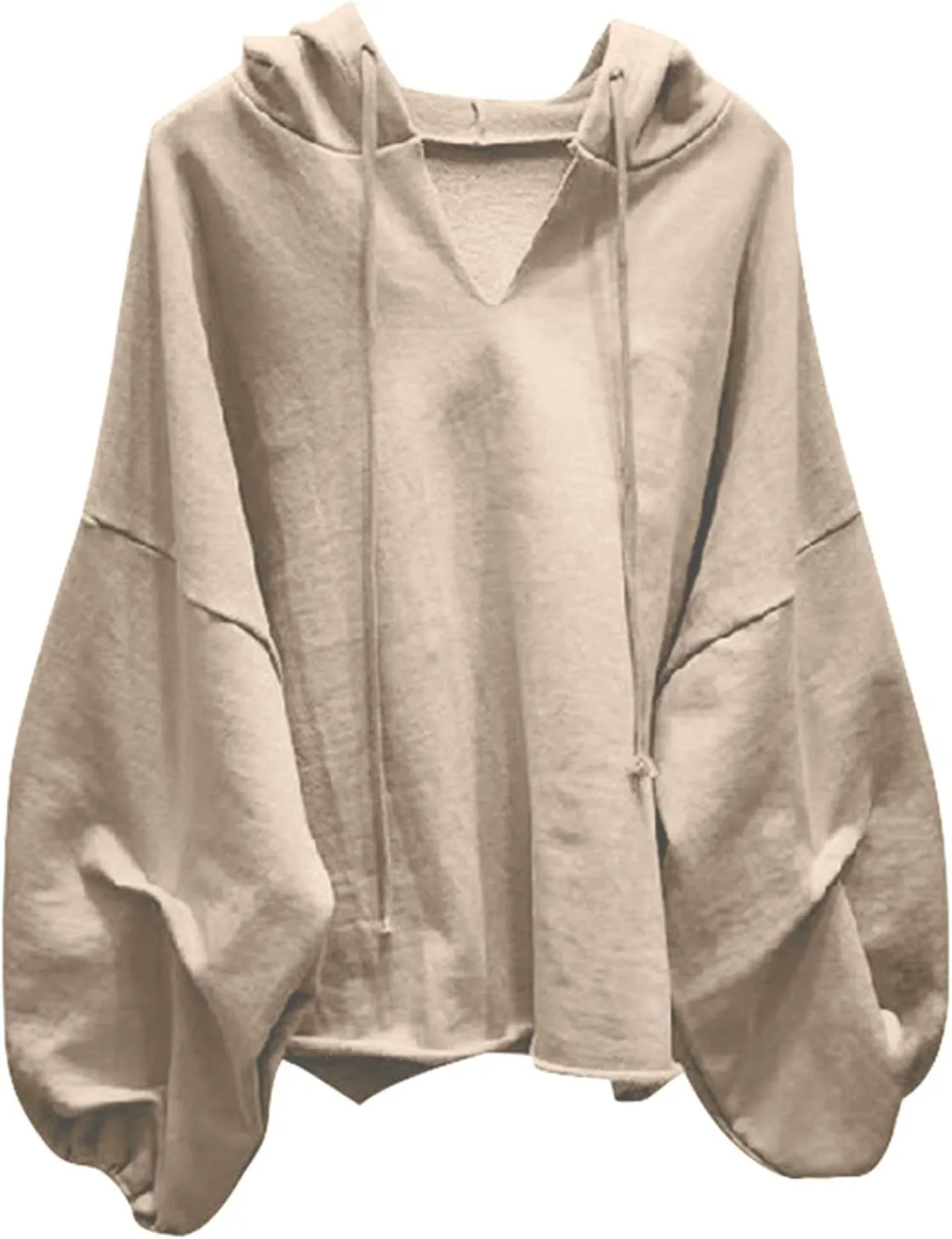 Womens Oversized Hoodies Sweatshirts Casual Long Sleeve Loose Fit Pullover Top Solid Color Fall Teens Outfits Clothes