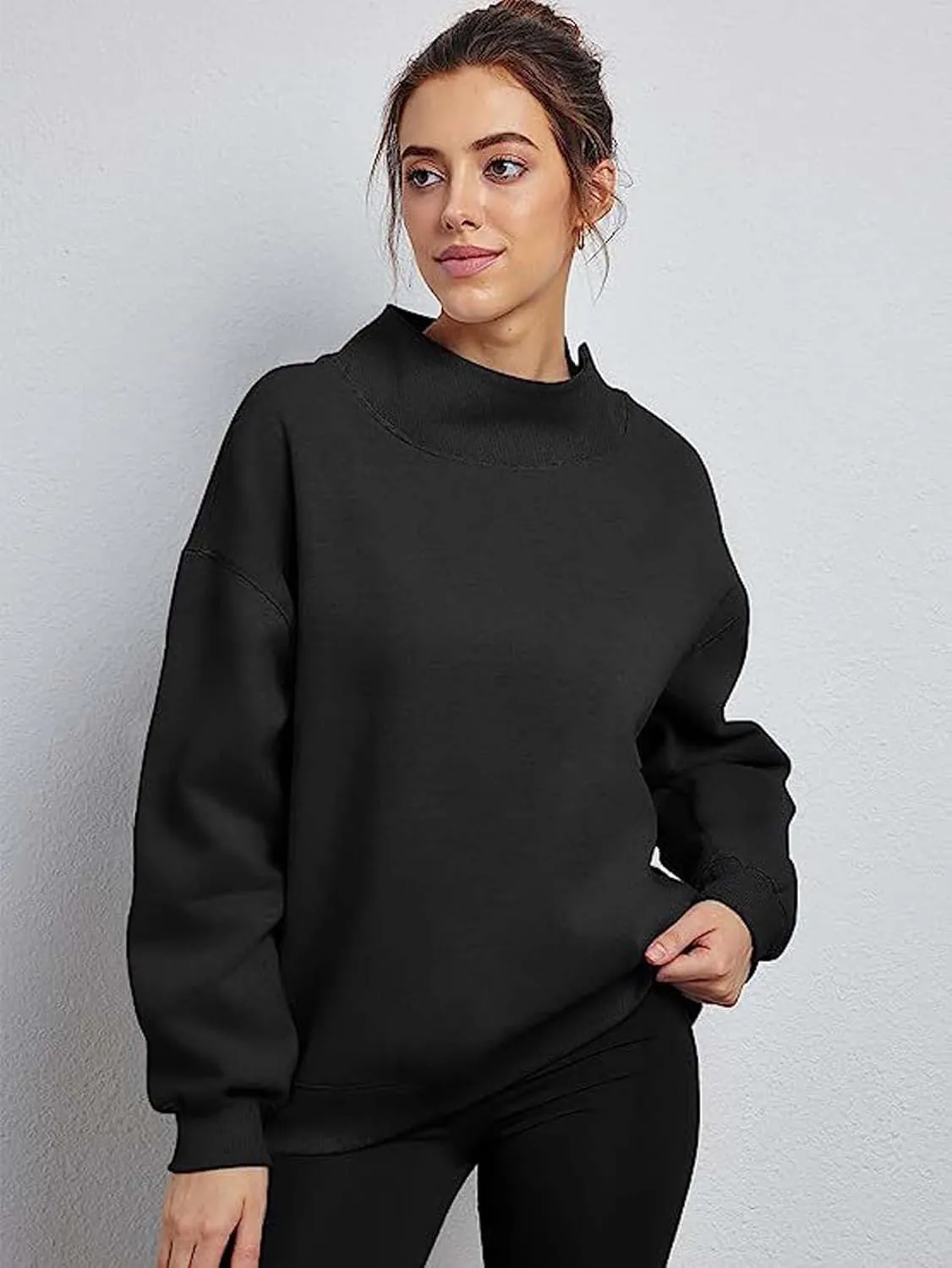 Womens Oversized Sweatshirts Turtleneck Long Sleeve Pullover Hoodies Tops Fall Outfits 2023 Clothes