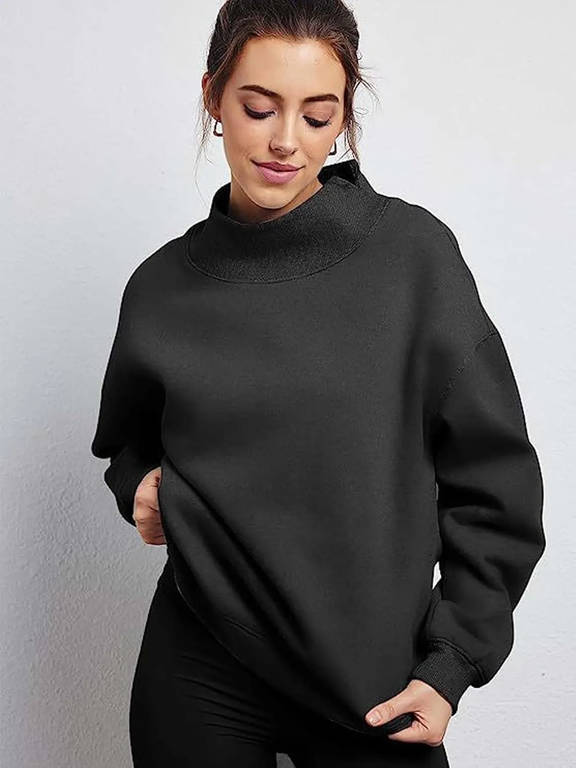 Womens Oversized Sweatshirts Turtleneck Long Sleeve Pullover Hoodies Tops Fall Outfits 2023 Clothes