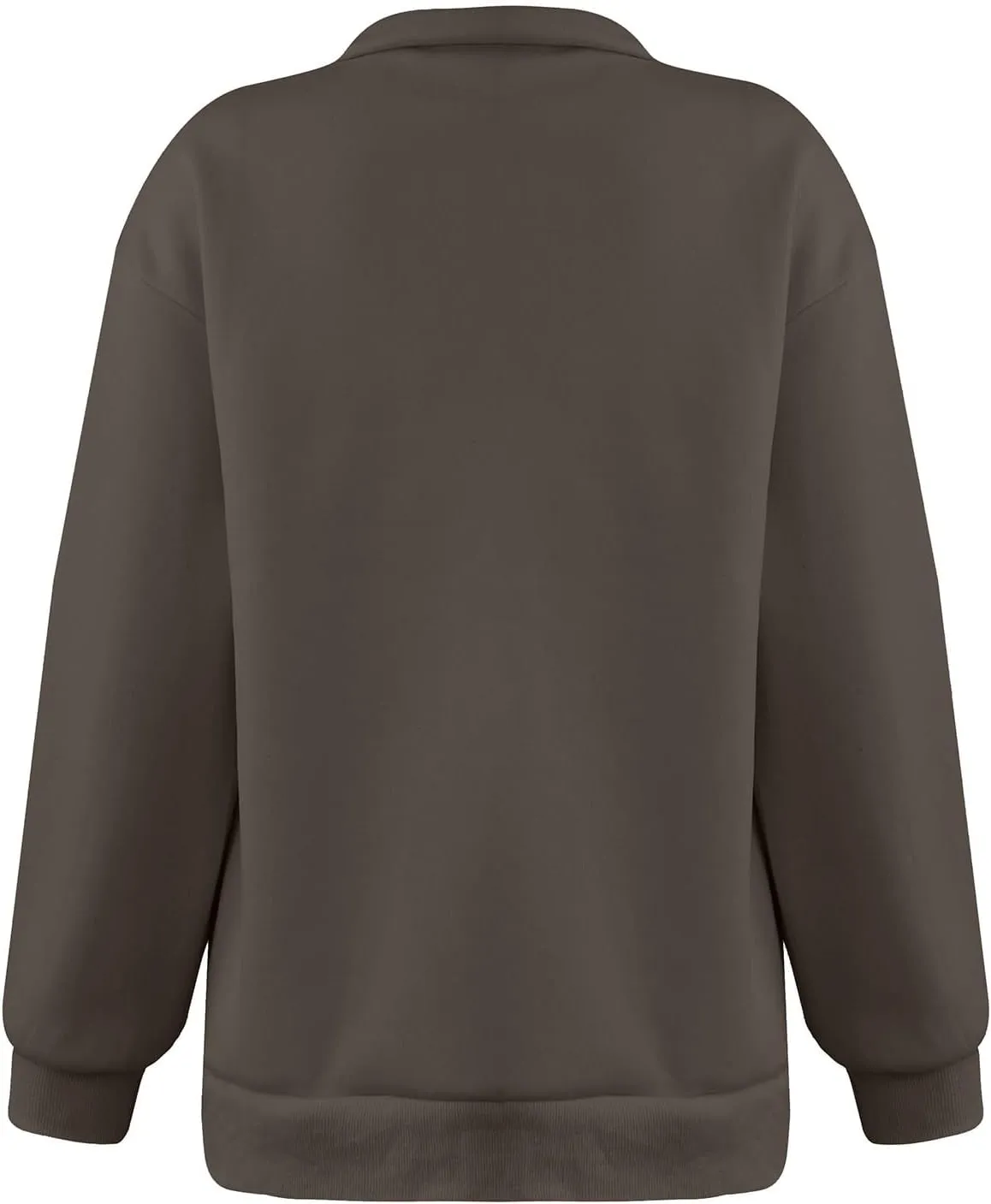 Womens Quarter Zip Pullover Loose Collared Oversized Sweatshirt Preppy Long Sleeve Fleece Hoodie Sweater for Teen Girl