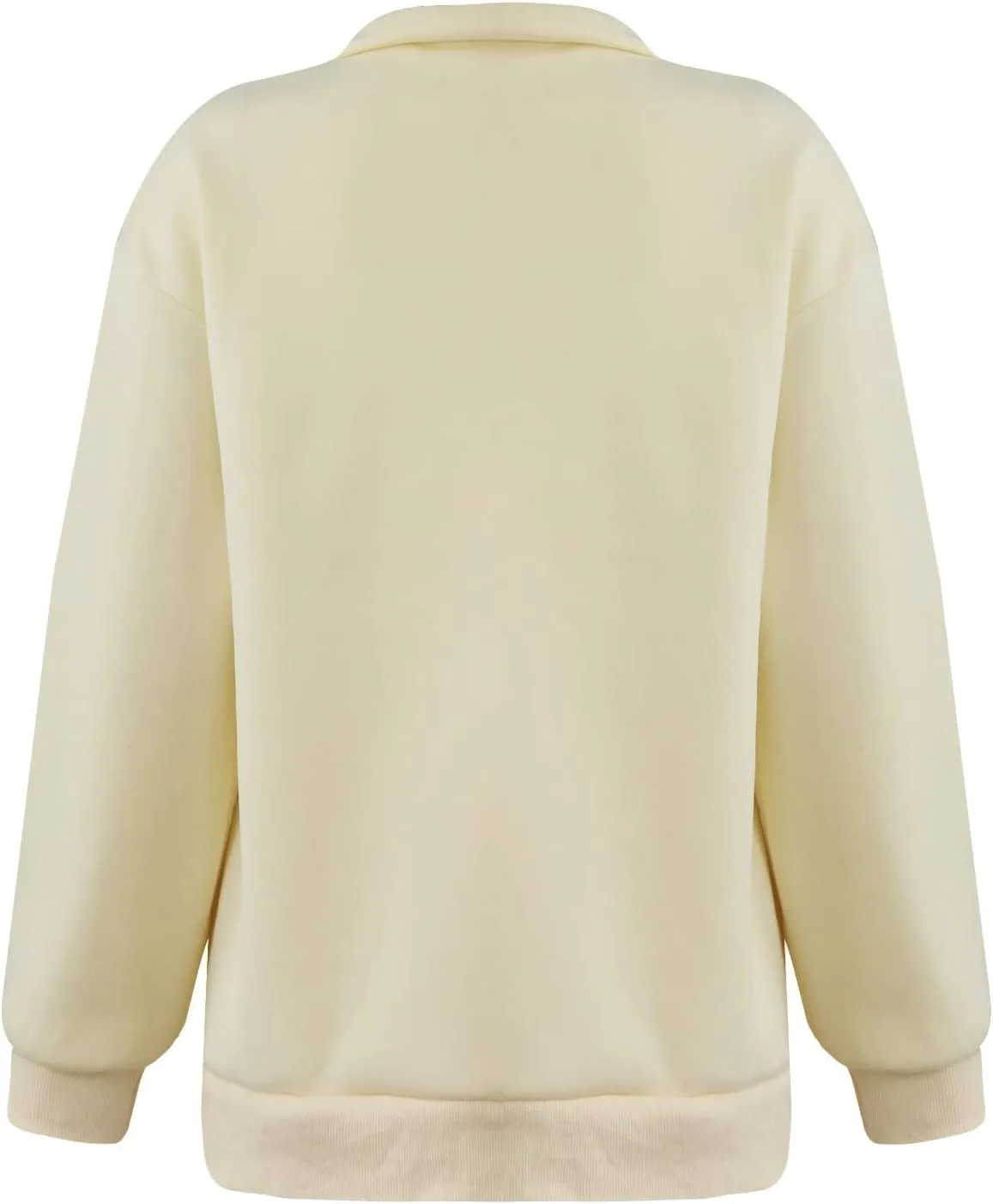 Womens Quarter Zip Trendy Sweatshirts Plain Oversized Long Sleeve Loose Fit Casual Pullover Tops Fall Y2K Clothes