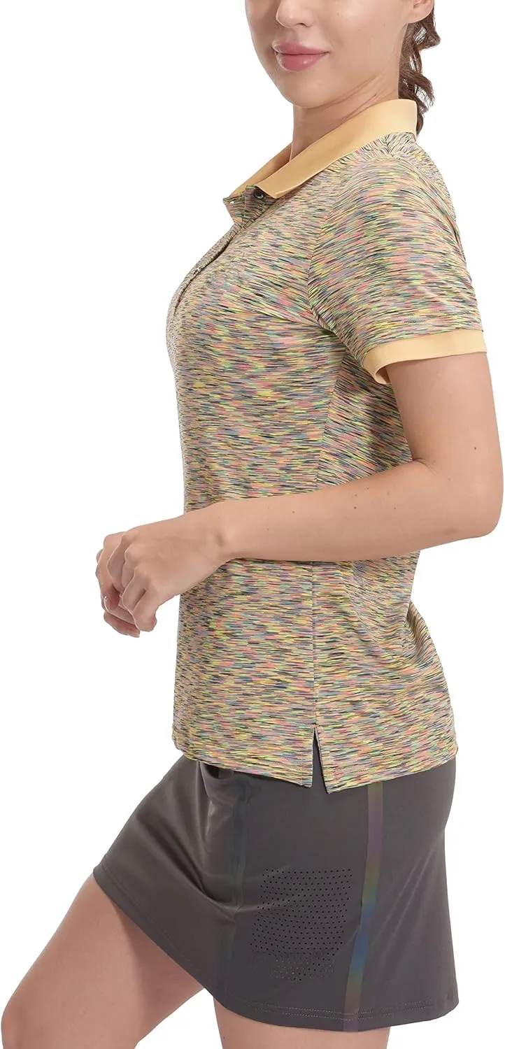 Women's Quick Dry Polo Shirt Short Sleeve Golf Shirt Stretch UV Protection Sports T-Shirt