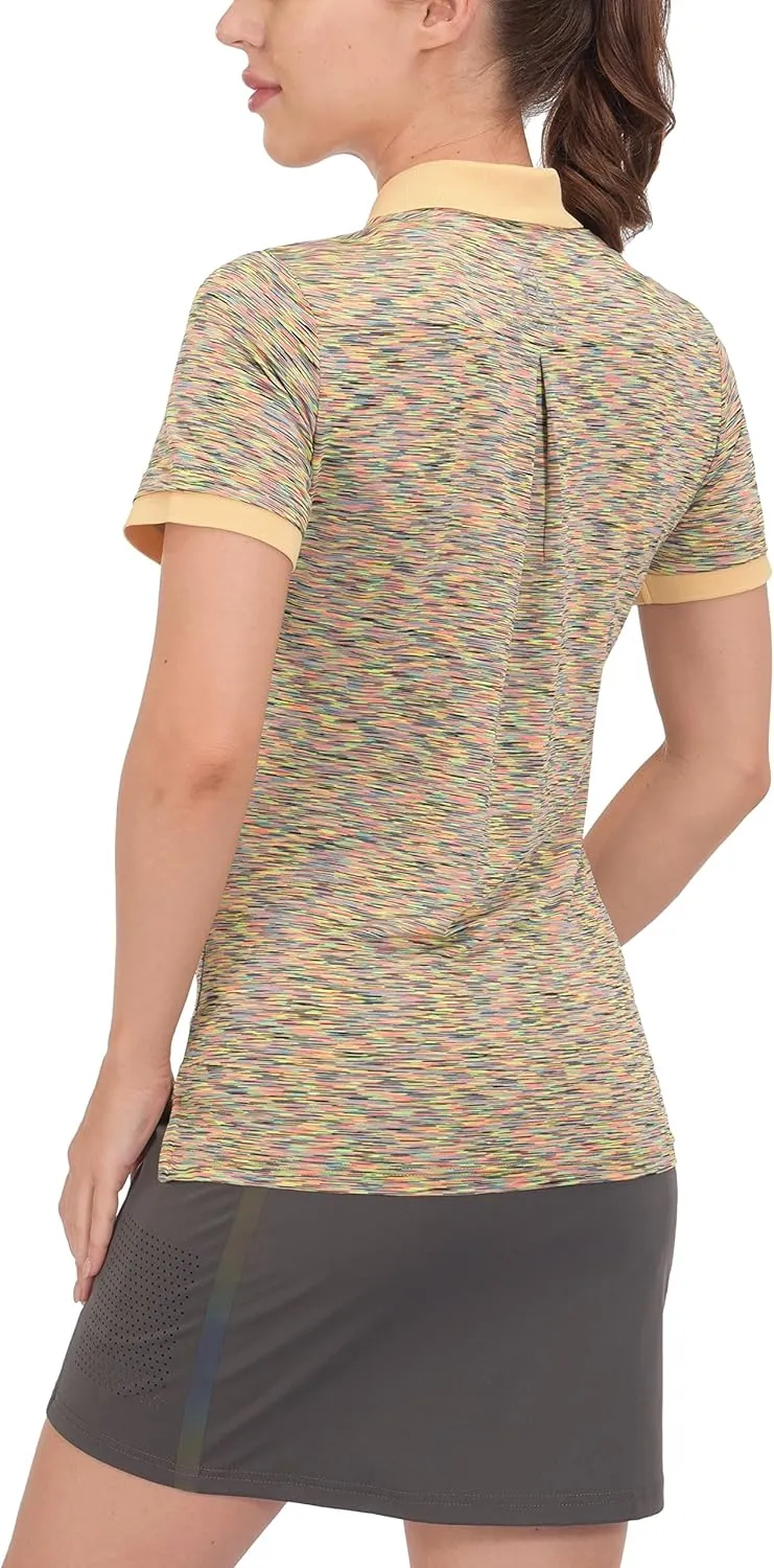 Women's Quick Dry Polo Shirt Short Sleeve Golf Shirt Stretch UV Protection Sports T-Shirt