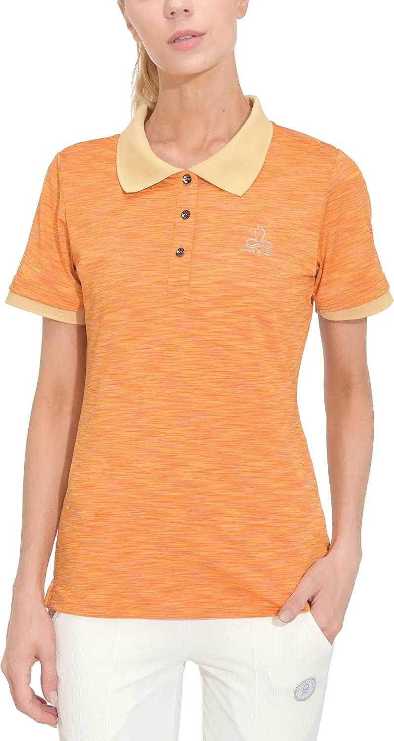 Women's Quick Dry Polo Shirt Short Sleeve Golf Shirt Stretch UV Protection Sports T-Shirt