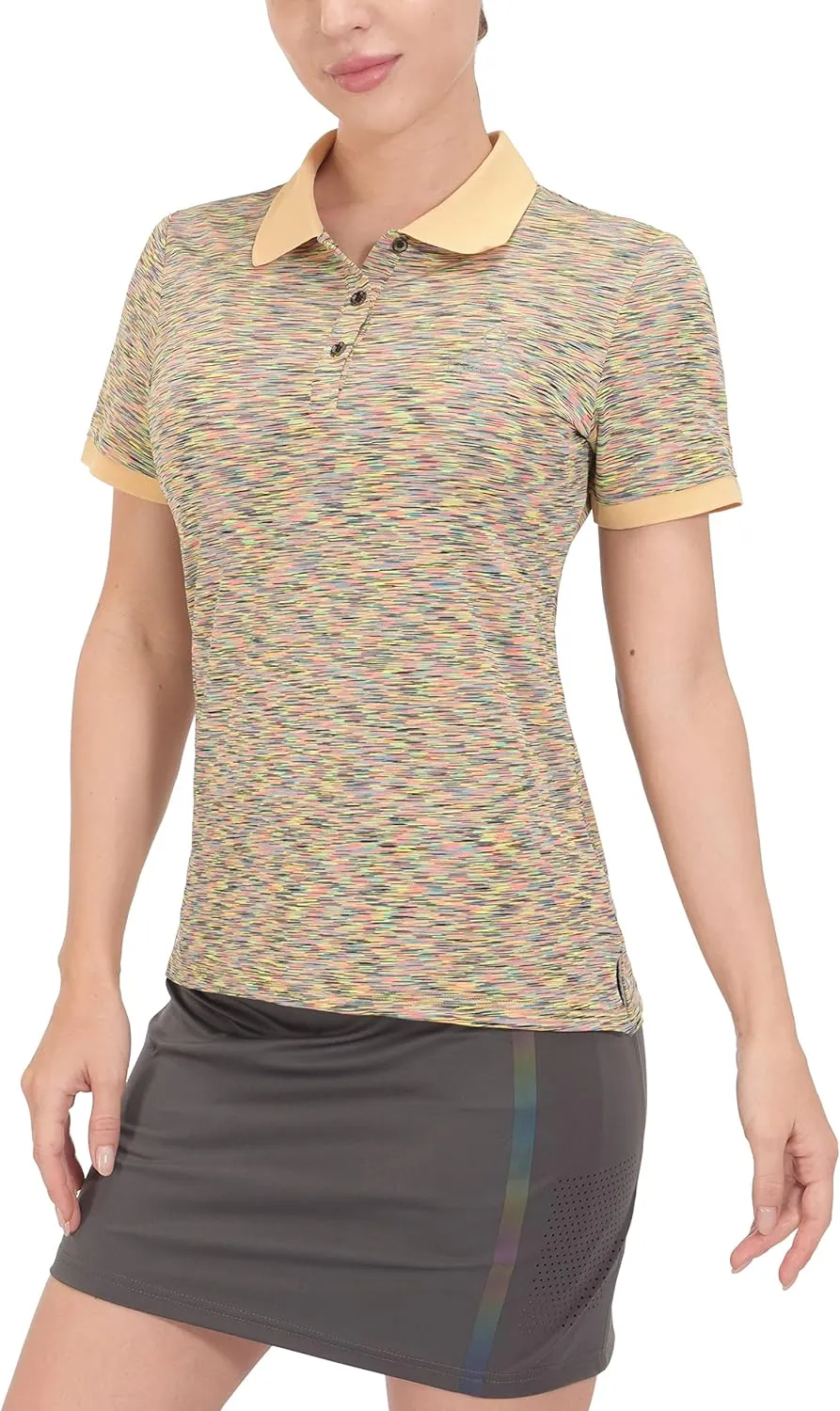Women's Quick Dry Polo Shirt Short Sleeve Golf Shirt Stretch UV Protection Sports T-Shirt