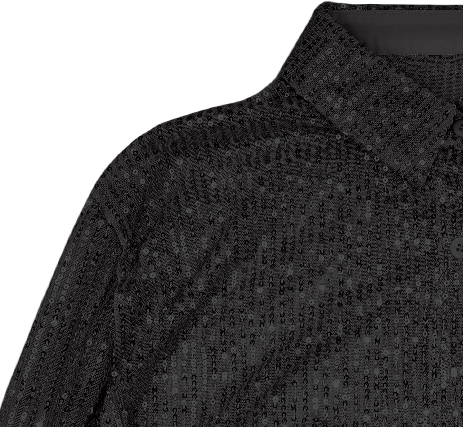 Womens Sequins Long Sleeve Collared Shirt Button Down Open Front Shirt Loose Blouses Shirts Tops