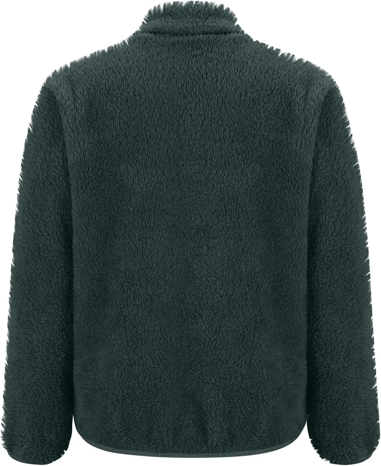 Womens Sherpa Jacket Winter Warm Fleece Zip Up Jacket Lightweight Long Sleeve Sweatshirts Casual Stand Collar Coats