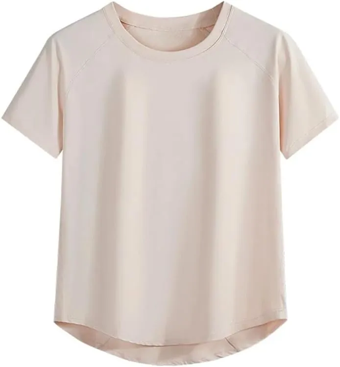 Women's Short Sleeve T-Shirts Breathable Quick-Dry Fitness Casual Sport T-Shirt Yoga Tops
