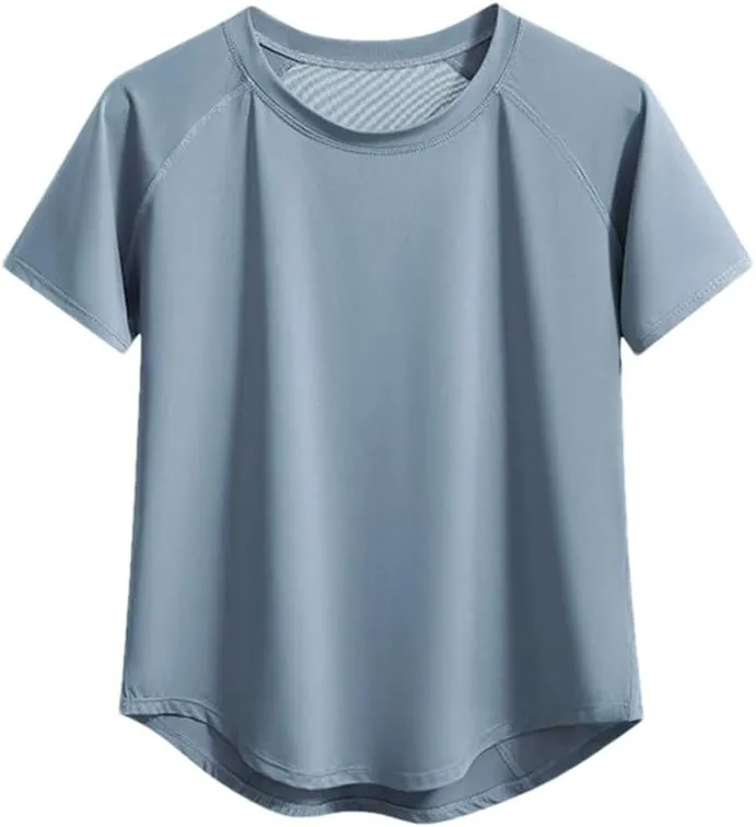 Women's Short Sleeve T-Shirts Breathable Quick-Dry Fitness Casual Sport T-Shirt Yoga Tops